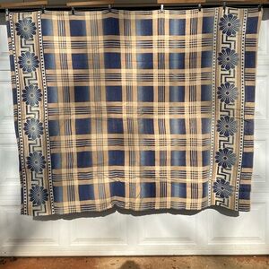 Vintage Antique Blue Wool Camp Blanket